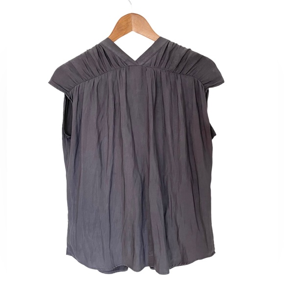 a.n.a Soft flowy ruched V-neck blouse - Picture 2 of 4
